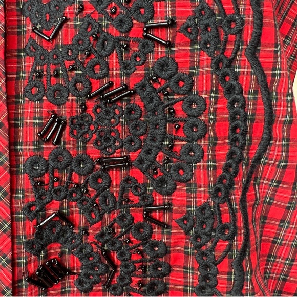J CREW Red Embellished Plaid Boy Shirt - H3505 - Sz 0 - Picture 12 of 13